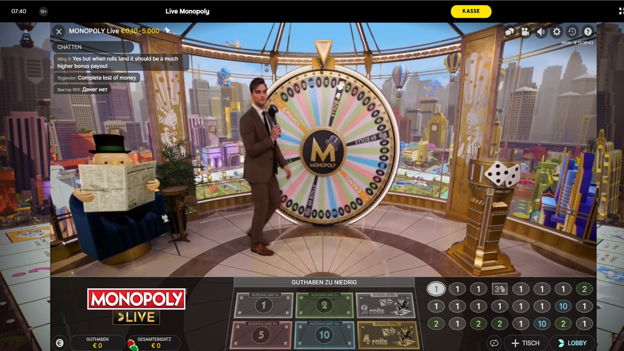 888Casino live Monopoly