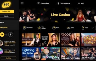 Zet Live Casino Review