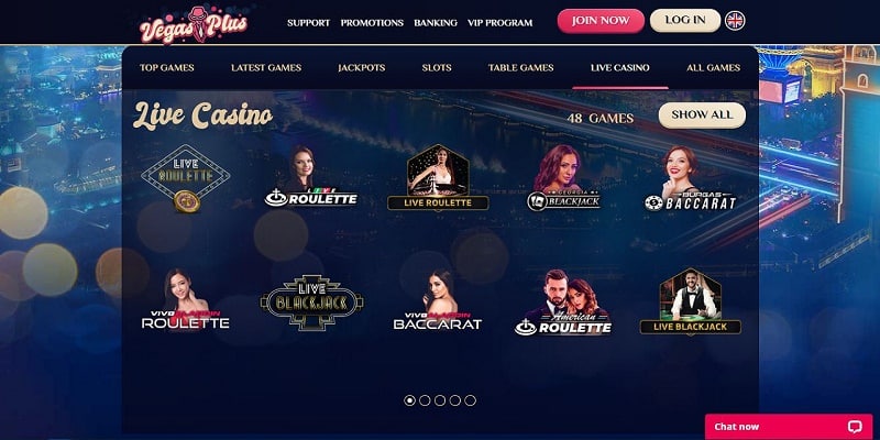 VegasPlus Live Casino Test