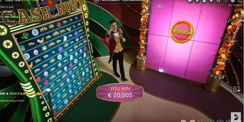 Crazy Time Pachinko Rewards Lucky Player € 20005