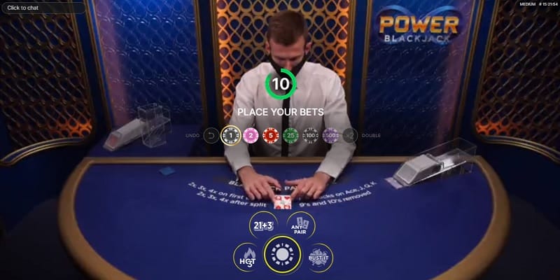 Power Blackjack (Casinia Live Casino Review)