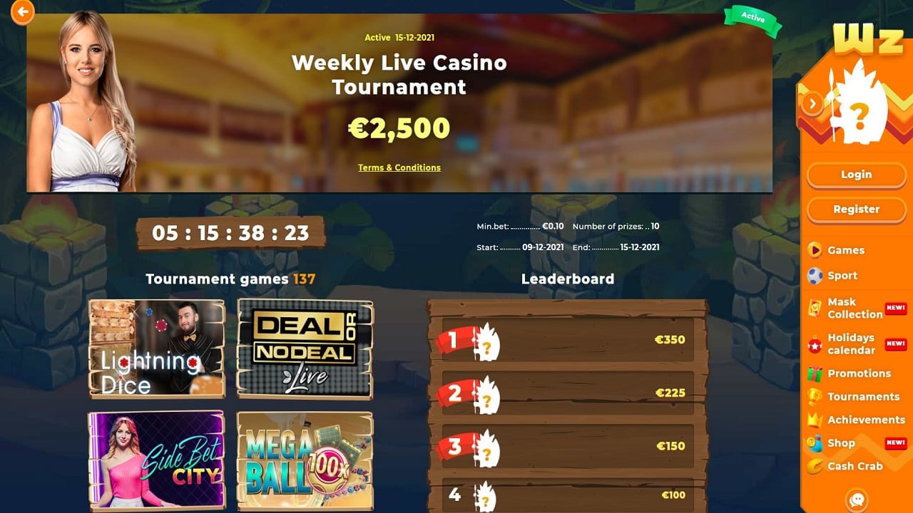 Tournament for Live Games at Wazamba Casino