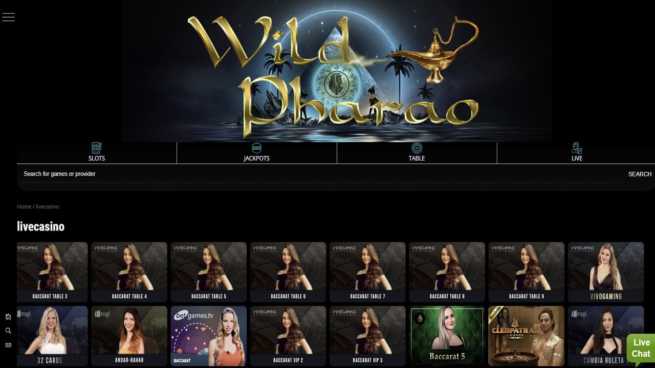 Wild Pharao Live Casino Review