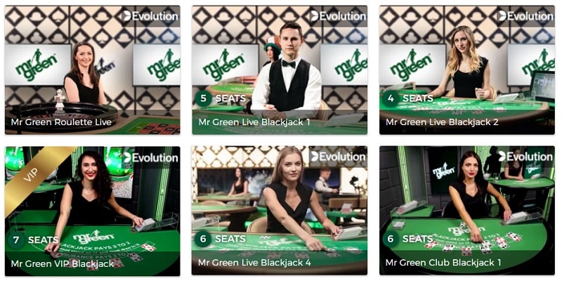 Mr Green Exclusive Live Tables