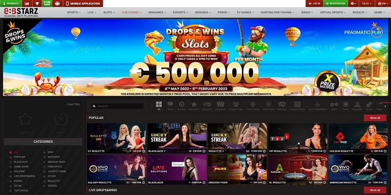 Our 888Starz Live Casino Review