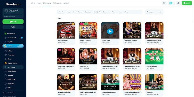 Our Goodman Live Casino Review