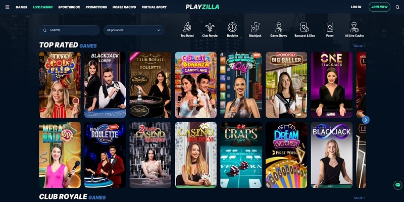 Playzilla Live Casino Online