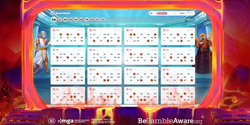 Pragmatic Play Bingo Reels Room mit Zeus vs Hades