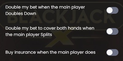 Blackjack X Bet Behind Feature